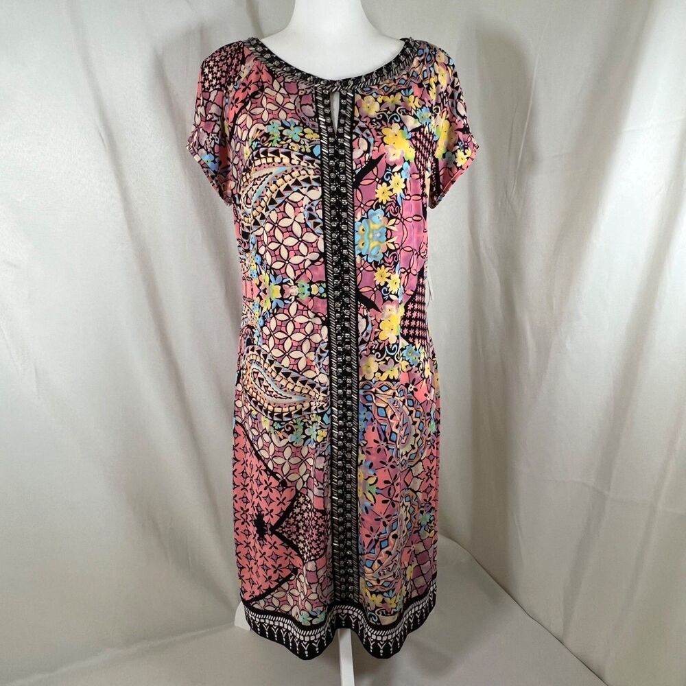 Beige by ECI Women’s Size 14 NWT Embellished Boho Paisley Floral Dress